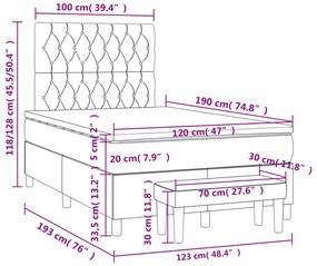 ΚΡΕΒΑΤΙ BOXSPRING ΜΕ ΣΤΡΩΜΑ ΜΑΥΡΟ 120X190 ΕΚ. ΥΦΑΣΜΑΤΙΝΟ 3270427