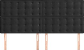 vidaXL Κεφαλάρι Μαύρο Βελούδινο 200x5x118/128 εκ.