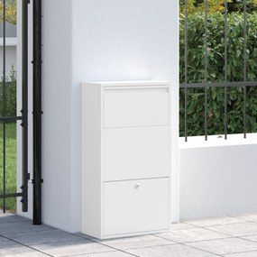 vidaXL Γραμματοκιβώτιο για Πακέτα Λευκό 44x22x82 εκ. Χάλυβας