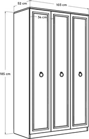 Τριφυλλη Ντουλαπα Λευκο GRD 52x103x185