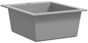 vidaXL Νεροχύτης Ένθετος με Μονή Γούρνα Γκρι Γρανιτένιος