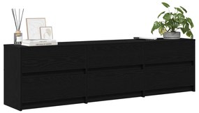 vidaXL Ντουλάπι TV Μαύρο 182 x 34 x 50 εκ. Επεξεργασμένο ξύλο