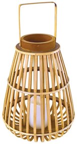 Φανάρι Μπαμπού Με Κερί Led F0711111 Strudel Natural Aca Decor Bamboo