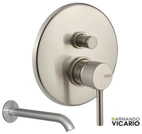 Armando Vicario INDUSTRIAL Μίκτης εντοιχισμού 2 εξόδων με εκτροπέα &amp; Στόμιο 18 εκ. - 1/2'' Inox Finish