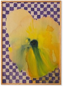 Πόστερ Flower With Checks 02 - Κίτρινο Μωβ 50 x 70 PAPER COLLECTIVE