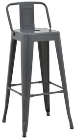 Σκαμπό μπαρ με πλάτη Utopia pakoworld μέταλλο σε ανθρακί απόχρωση 42x42x97εκ