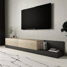 Έπιπλο Τηλεόρασης Τραβερτίνη / Ανθρακί FREDO 180x37x30