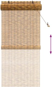 vidaXL Ρόλερ (στόρι) Καφέ 100 x 220 cm Καλάμι