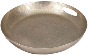 Διακοσμητικός Δίσκος Oscar 014928 40x40x6cm Champagne Αλουμίνιο