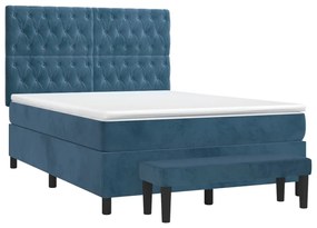 ΚΡΕΒΑΤΙ BOXSPRING ΜΕ ΣΤΡΩΜΑ ΣΚΟΥΡΟ ΜΠΛΕ 140X190 ΕΚ. ΒΕΛΟΥΔΙΝΟ 3138023