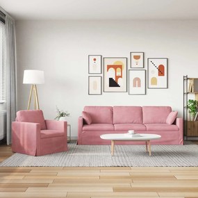 vidaXL Σετ Καναπέ 2 pcs Ροζ 228 x 78 x 80 εκ Βελούδο