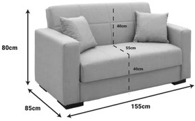 Σετ σαλονιού 2τεμ Vox pakoworld ύφασμα σε κρεμ απόχρωση