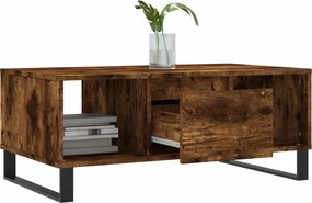 vidaXL Τραπεζάκι Σαλονιού Καπνιστή Δρυς 90x50x36,5 εκ. Επεξεργ. Ξύλο