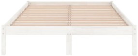 vidaXL Πλαίσιο Κρεβατιού Λευκό 120x190 εκ. Μασίφ Ξύλο Small Double