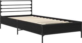 vidaXL Σκελετός Κρεβατιού Μαύρη Δρυς 80 x 200 cm Επεξεργασμένο Ξύλο