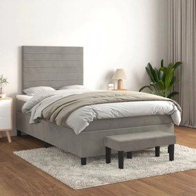 ΚΡΕΒΑΤΙ BOXSPRING ΜΕ ΣΤΡΩΜΑ ΑΝΟΙΧΤΟ ΓΚΡΙ 120X190 ΕΚ. ΒΕΛΟΥΔΙΝΟ 3270475