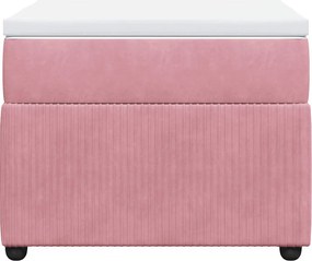 vidaXL Κρεβάτι Boxspring με Στρώμα Ροζ 100x200 εκ. Βελούδινο
