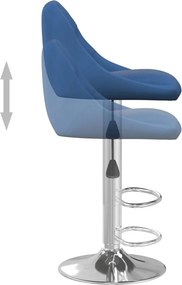 vidaXL Σκαμπό Μπαρ 2 τεμ. Μπλε Βελούδινα