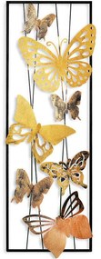Διακοσμητικό Τοίχου Butterfly 930DYU1269 32x4x90cm Multi-Gold Wallity Metal