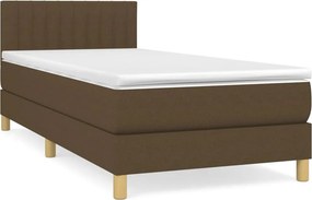 vidaXL Κρεβάτι Boxspring με Στρώμα Σκούρο Καφέ 80x200 εκ. Υφασμάτινο