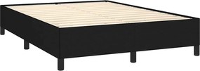 vidaXL Κρεβάτι Boxspring με Στρώμα Μαύρο 140x200 εκ. Υφασμάτινο