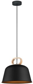 Φωτιστικό Οροφής Clip 4266801 33x173,5cm 1xE27 40W Black-Natural Viokef Steel,Wood