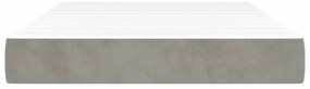 vidaXL Στρώμα με Pocket Springs Ανοιχτό Γκρι 120x220x20 εκ. Βελούδινο