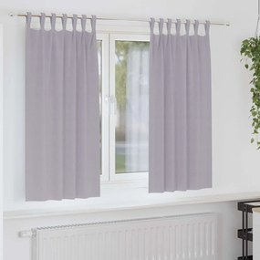 vidaXL Κουρτίνες με κουρτίνες 2 pcs Μεταλλικό Γκρι Πολυεστέρας