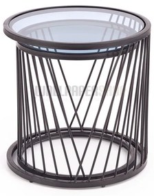 Tile Σετ 2 Τραπεζακια Σαλονιου Μαυρο 50x50x50