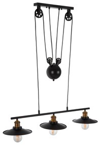 CEILING PENDANT 3-LIGHT  METAL IN BLACK 91x91x95,5Hcm. 91x12x95.5 εκ.