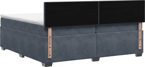 vidaXL Κρεβάτι Box Spring με Στρώμα και LED Σκούρο Γκρι 200 x 200 cm