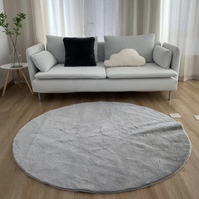 Στρογγυλό Χαλί Γούνινο (Φ160) Anna Riska Felicity Silver Grey