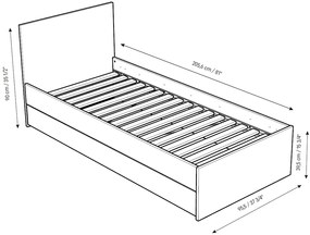 Κρεβάτι παιδικό Simple-Φυσικό - Λευκό