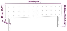 vidaXL Κεφαλάρι Κρεβατιού LED Μαύρο 160x5x78/88 εκ. Συνθετ. Δέρμα