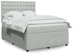 ΚΡΕΒΑΤΙ BOXSPRING ΜΕ ΣΤΡΩΜΑ ΑΝΟΙΧΤΟ ΓΚΡΙ 140X190 ΕΚ. ΒΕΛΟΥΔΙΝΟ 3292346