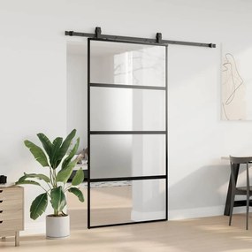 vidaXL Σετ συρόμενης πόρτας με υλικό μαύρο 102,5x205 cm