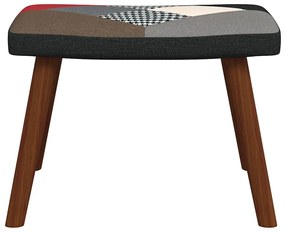 vidaXL Πολυθρόνα Κουνιστή Σχέδιο Patchwork Υφασμάτινη με Σκαμπό