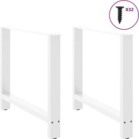 vidaXL Πόδια Τραπεζαρίας 2 τεμ. Λευκά 90x(72-73) εκ. Ατσάλι