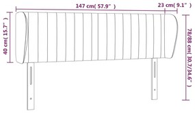 Κεφαλάρι με Πτερύγια Ανοιχτό Γκρι 147x23x78/88 εκ. Υφασμάτινο - Γκρι