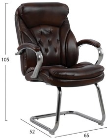 Καρέκλα επισκέπτη Darsa καφέ 65x52x105Υ εκ. 2αδα