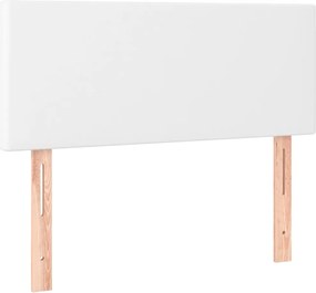 vidaXL Κρεβάτι Boxspring με Στρώμα Λευκό 120x200εκ.από Συνθετικό Δέρμα