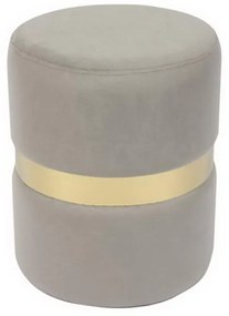 Σκαμπό Βοηθητικό Tommy Ε7037,4 D.35x43cm Gold-Grey Metal, Fabric