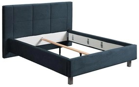 Επενδυμένο Κρεβάτι Uno Cube Navy Blue Διπλό 160x200 εκ. 194x217x115 εκ.