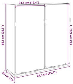 Καθρέφτης Μπάνιου Sonoma Δρυς 64,5x20x66,5 εκ. Επεξ. Ξύλο - Καφέ