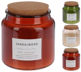 Αρωματικό Κερί CC5062620 Σε Decorated γυάλινο δοχείο με καπάκι από φελλό, 10.2 x 10 cm, σε 3 επιλογές σχεδίου και αρώματος ivory cedar wood orange, br