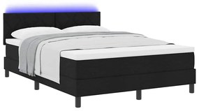 vidaXL Κρεβάτι με ελατήρια με στρώμα Μαύρο 140 x 190 cm ύφασμα