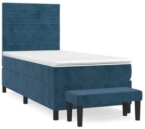 ΚΡΕΒΑΤΙ BOXSPRING ΜΕ ΣΤΡΩΜΑ ΣΚΟΥΡΟ ΜΠΛΕ 100X200 ΕΚ. ΒΕΛΟΥΔΙΝΟ 3137891