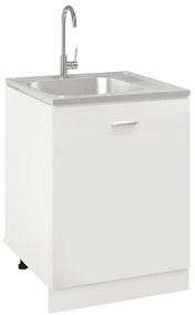vidaXL Νεροχύτης + Ποδιά Σετ Ασημί 600x600x155 χιλ. Ανοξείδωτο Ατσάλι
