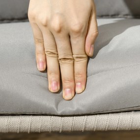 Outsunny Σετ 2 καρεκλών βεράντας, στυλ Boho, άνετο κάθισμα, μαξιλάρια καθίσματος, πλενόμενο κάλυμμα, μεταλλικό πλαίσιο, μπεζ