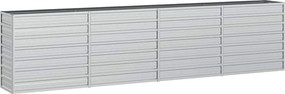 vidaXL Ζαρντινιέρα Υπερυψωμένη Ασημί 320x40x77 εκ. Γαλβανισμ. Χάλυβας
